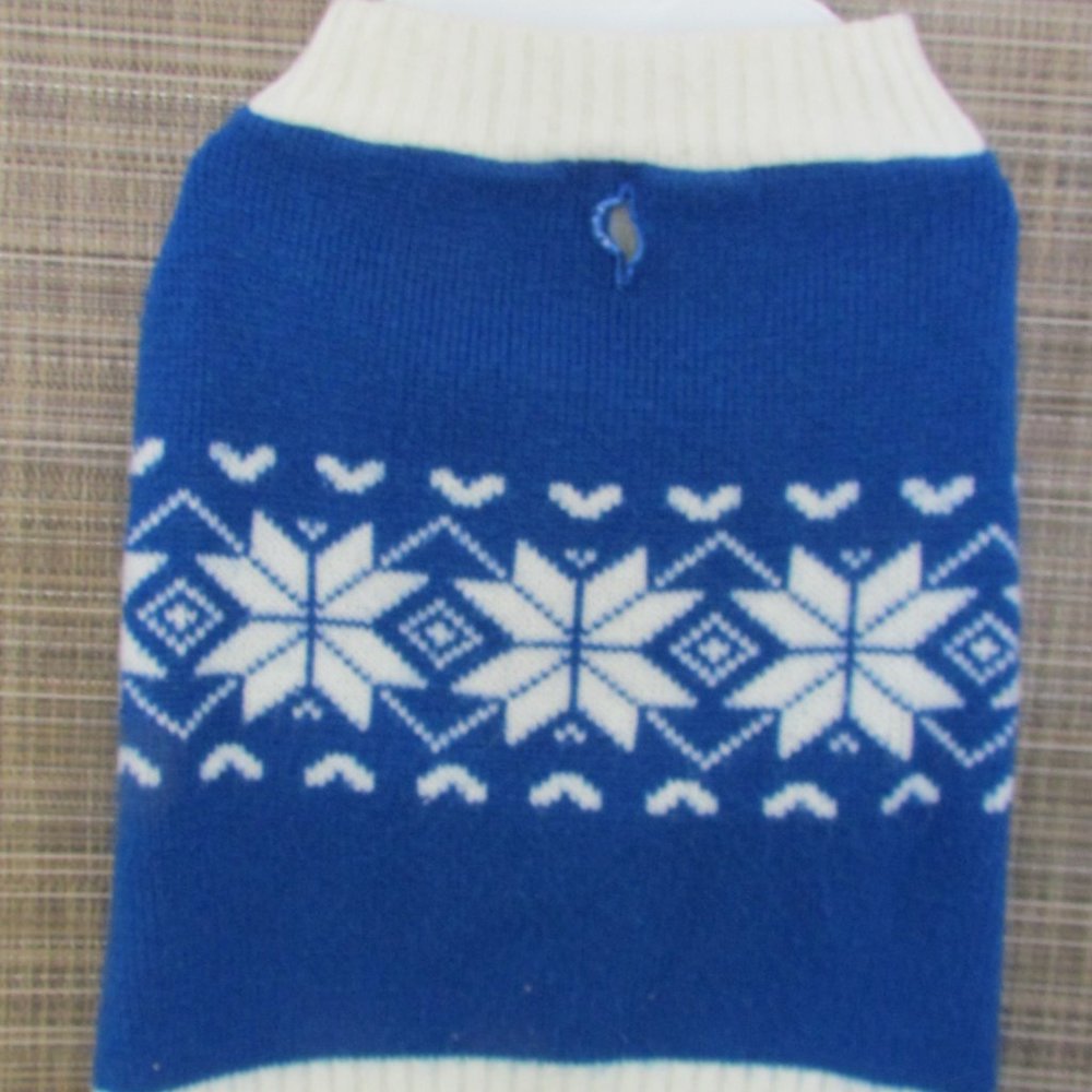 Medium Blue and White Dog Sweater